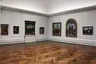 View inside Gemaeldegalerie Berlin with 13th-18th century painting exhibits
