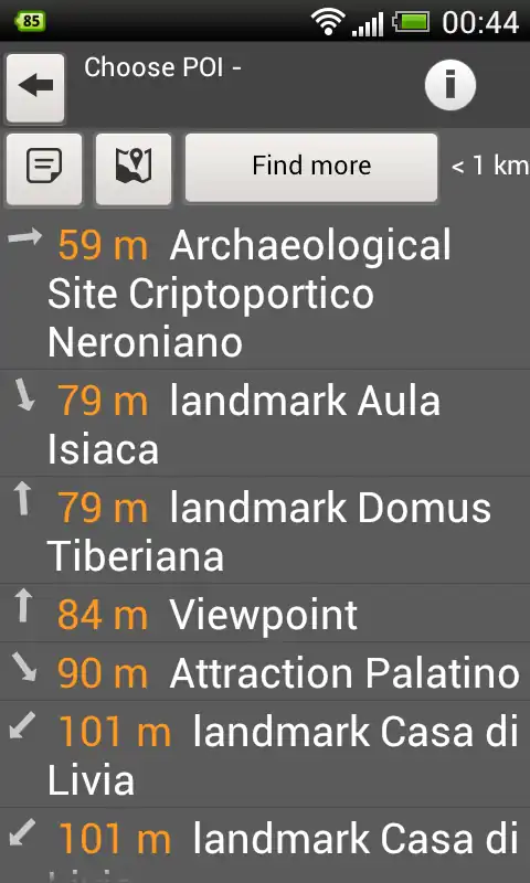 Поиск ближайших poi(оффлайн)