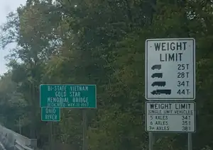 Kentucky: maxweight=25 st maxweight:hgv:conditional=25 st @ (axles=2); 28 st @ (axles=3); 34 st @ (axles=4 or axles=5); 35 st @ (axles=6); 38 st @ (axles>=7) maxweight:hgv_articulated=44 st (specify unit as short tons)