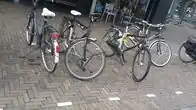 Bicycles parked on the floor