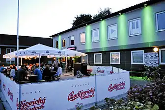 Edificio principal y patio cervecero de la nación estudiantil Blekingska en Lund, Suecia.