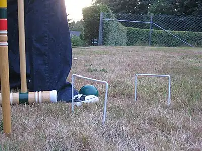 A deceptively casual game of American croquet.