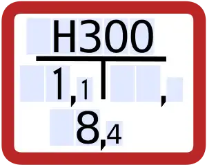Hinweisschild für einen Hydranten mit einer DN-300-Leitung