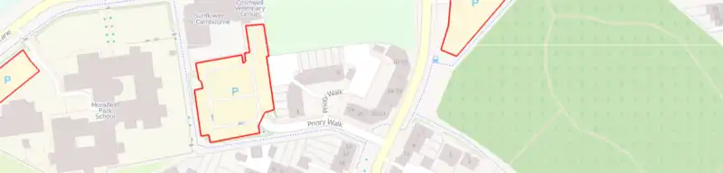 Car parks overlay for Cambourne in Cambridgeshire