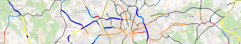 Major roads speed limits in km/h