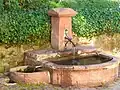 Pipe fountain (German: "Laufbrunnen") in Germany
