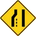 US "left lane ends" sign