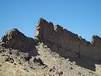Part of the magmatic dike running south from Shiprock in New Mexico.