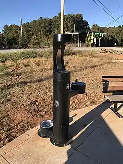 Multi-use drinking fountain with bottle filling station and fountain for dogs, Athens, Georgia