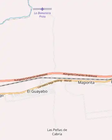 Puede darse el caso donde la "carretera vieja" es tan importante para los pobladores locales que incluso la usen más que la autopista. [Ver en el mapa]