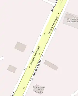 La Av. 4 de Mayo de Porlamar con sus dos calles de servicio.