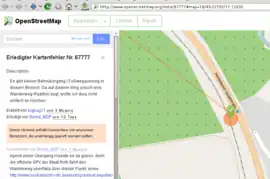 Screenshot Beispiel Karte mit Hinweis