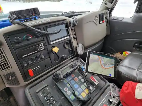 OpenStreetMap-based maps being used in a Rosenbauer TenderWolf fire engine