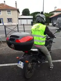 Gopro Max sur moto, vue de dos, lors de la Panoramax Partie à Ondres
