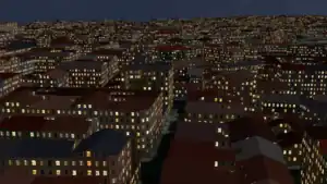 Una parte de París al atardecer.