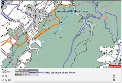 zur Relation gehörende Wege