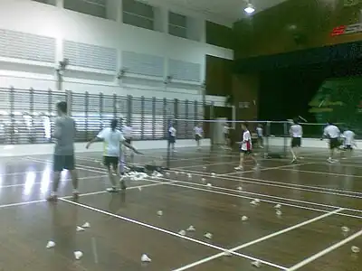 A Captain ball match with students and teachers.