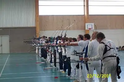 Indoor archery competition at La Charite sur Loire