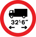 United Kingdom: maxlength=32'6" (The truck symbol is for referring to the length dimension only)[b]
