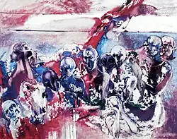 Nebih Muriqi, "Exodus", oil on canvas, 190 × 150&nbsp;cm, 2000