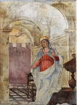 Annunciation (detail of Mary), Santa Prassede