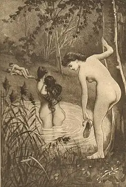 Illustration XI: The bathing party, Édouard-Henri Avril, 1907