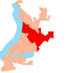 Location of Kirovsky City District on the map of Samara