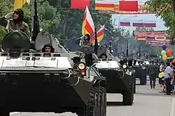 South Ossetian soldiers on parade