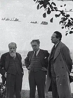 Martin Buber, Yitzhak Ben Zvi, and Leo Herman in Jerusalem (1915)