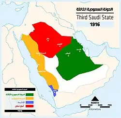 Nejd during 1916, in green