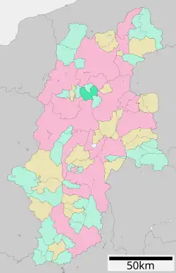 Location of Chikuhoku in Nagano Prefecture