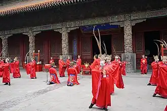 Temple of Confucius in Qufu during a ceremony