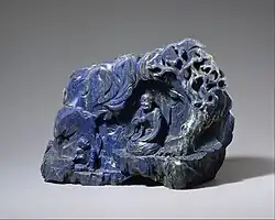 Seated luohan; 18th–19th century; lapis lazuli; height: 18.1&nbsp;cm, width: 25.4&nbsp;cm; Metropolitan Museum of Art