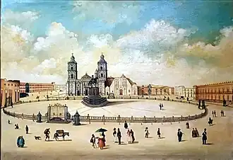 View of the Plaza Mayor de México, 1797 by anonymous Mexican after Rafael Ximeno y Planes