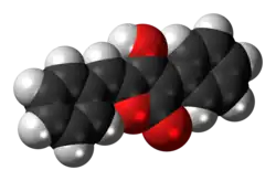 Space-filling model of the (Z)-pulvinone molecule