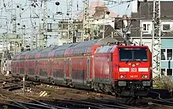 DB Class 146 hauling double-decker coaches
