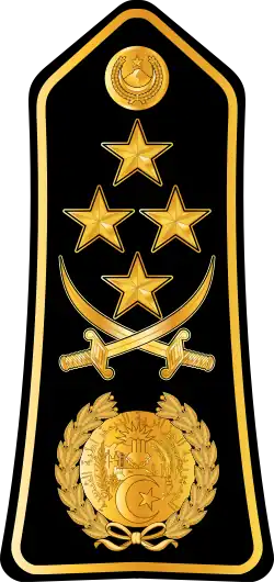 Général d'armée Arabic: فريق أول, romanized:&nbsp;Fariq 'awal (Algerian Land Forces)[2]