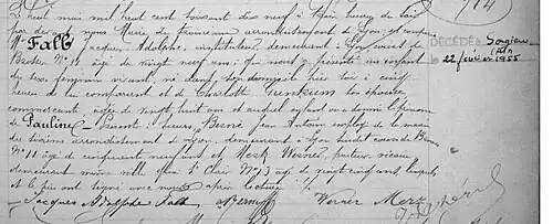 1879.05.07 - Pauline Falb birth certificate.