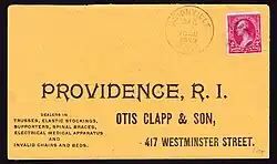 Cover envelope from a 1895 Otis Clapp & Son advertising mailer