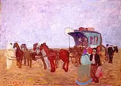 Recogiendo un pasajero (óleo s/cartón) Picking up a passenger - (oil on cardboard) [16]