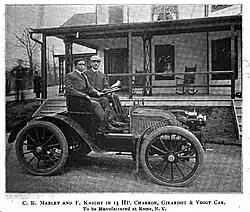 1902 C. G. V. 15&nbsp;hp runabout with Carlton R. Mabley in the drivers seat