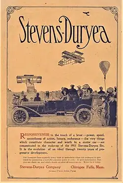 1911 Stevens-Duryea advertisement back cover of Cycle and Automobile Trade Journal