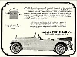 1919 Roamer Touring Car and Export market advertisement