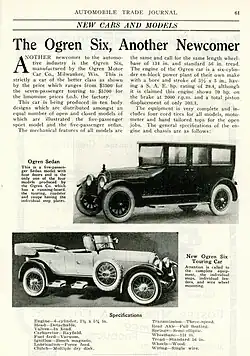 1921 Ogren Article in the Automobile Trade Journal