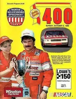 The 1988 Holly Farms 400 program cover, featuring Terry Labonte.