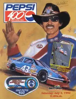 The 1992 Pepsi 400 program cover, featuring Richard Petty.