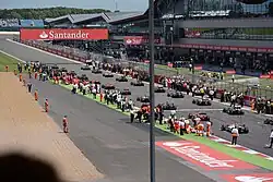 Lewis Hamilton driving into the pit lane