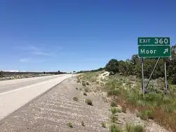 Moor exit on Interstate 80