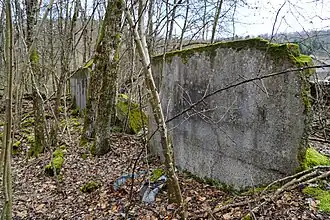 Remains of a wall near the ruins.