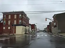 View southwest along North Clinton Avenue at Olden Avenue in East Trenton